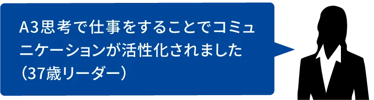 A3思考で仕事をすることでコミュニケーションが活性化されました(37歳リーダー)
